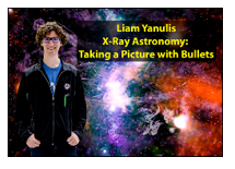 A person standing in front of a picture with stars and a galaxy

Description automatically generated