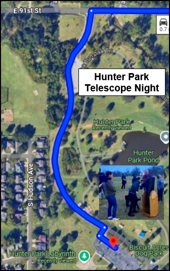 Hunter Park Telescope Night --      Friday Dec 6 - 5:00 to 8:00 PM